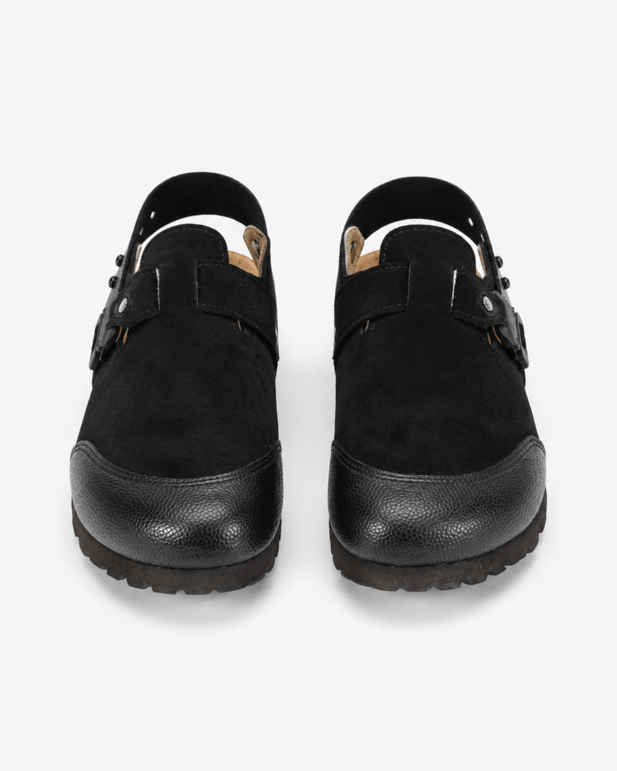 MAZARIN Utility Buckle Suede Mule - Black