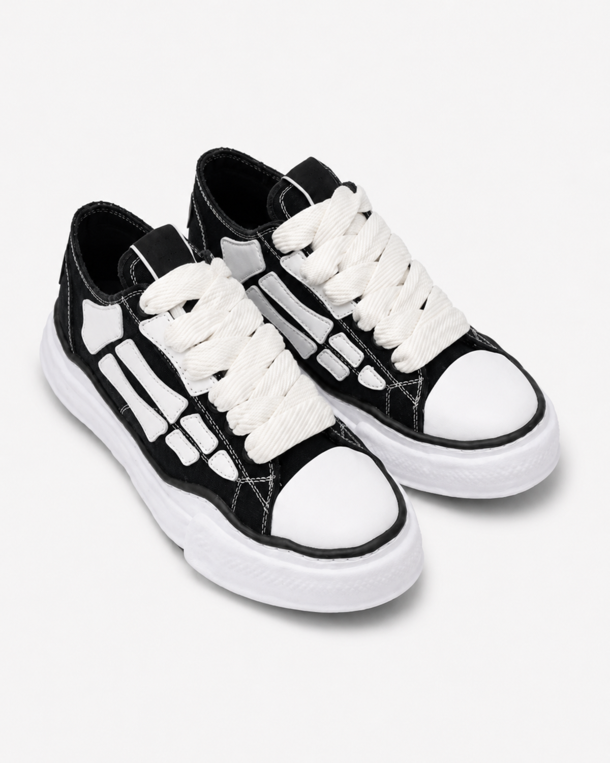 MAZARIN Skeleton Denim Chunky Sneaker - Black