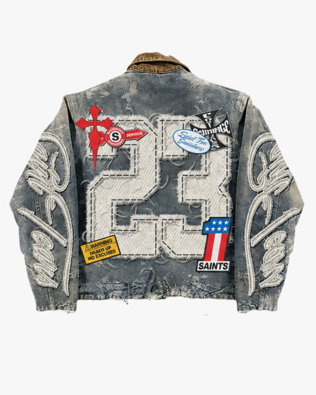 MAZARIN Saitage Washed Denim Jacket