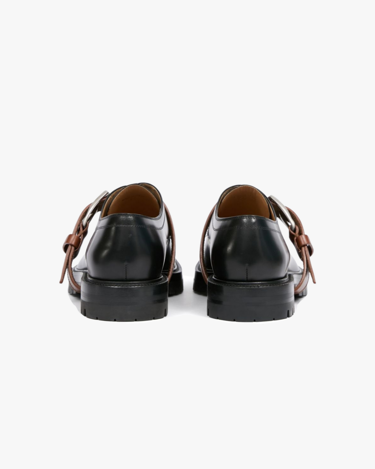 MAZARIN Bold Derby Shoes with Leather Strap Accent