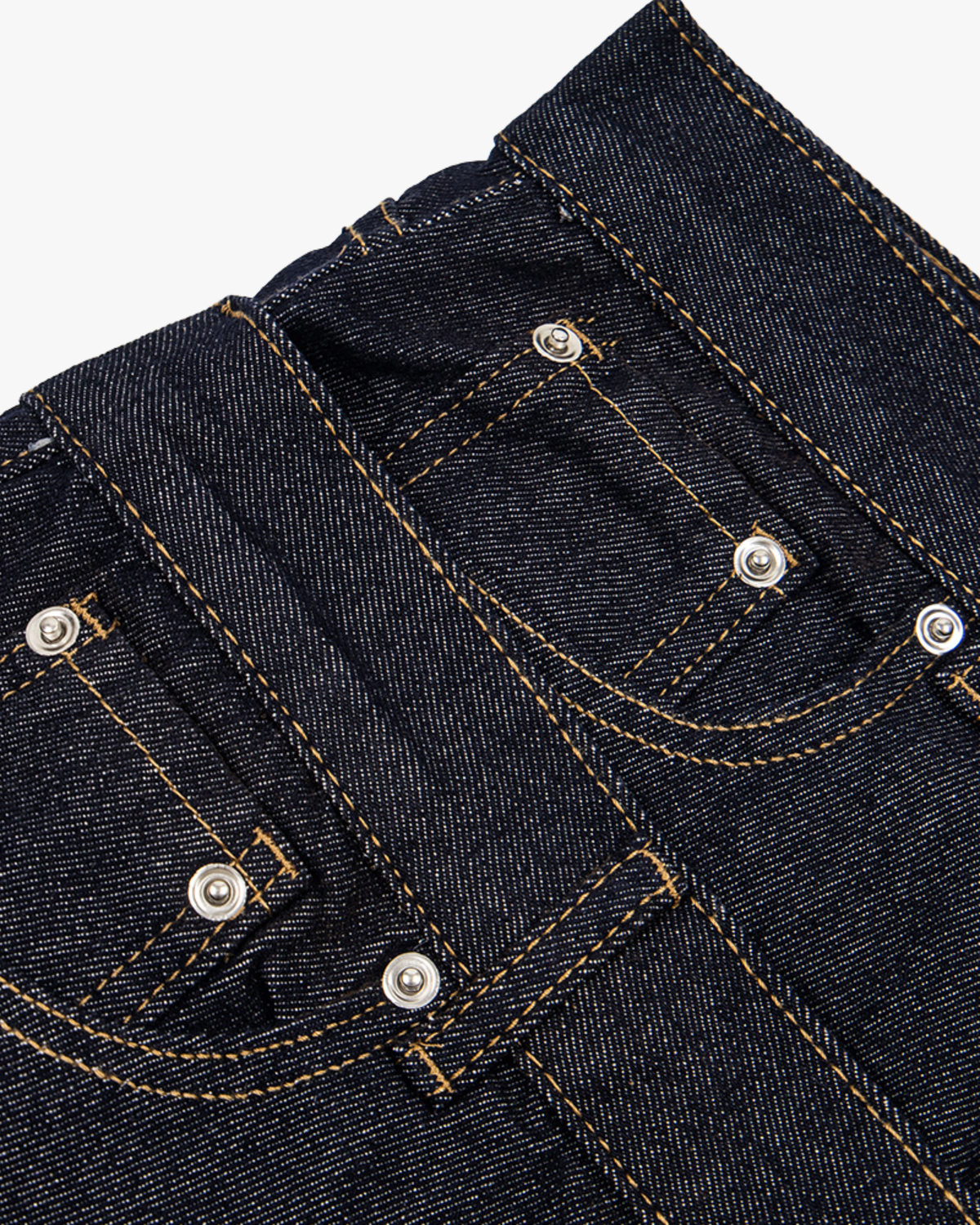 MAZARIN Double Waist Rivet Denim Shorts - Dark Blue