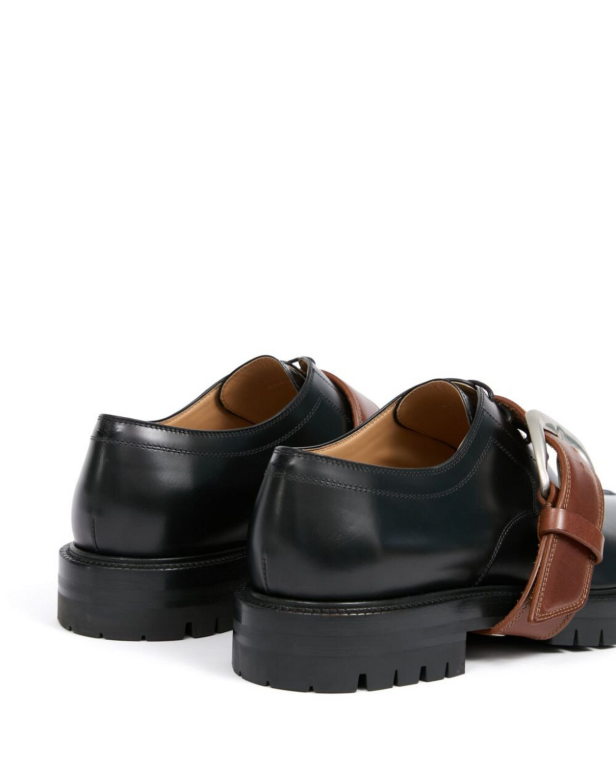 MAZARIN Bold Derby Shoes with Leather Strap Accent
