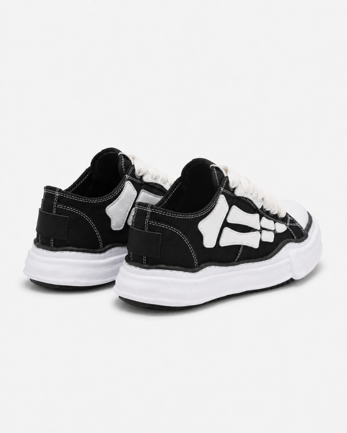 MAZARIN Skeleton Denim Chunky Sneaker - Black