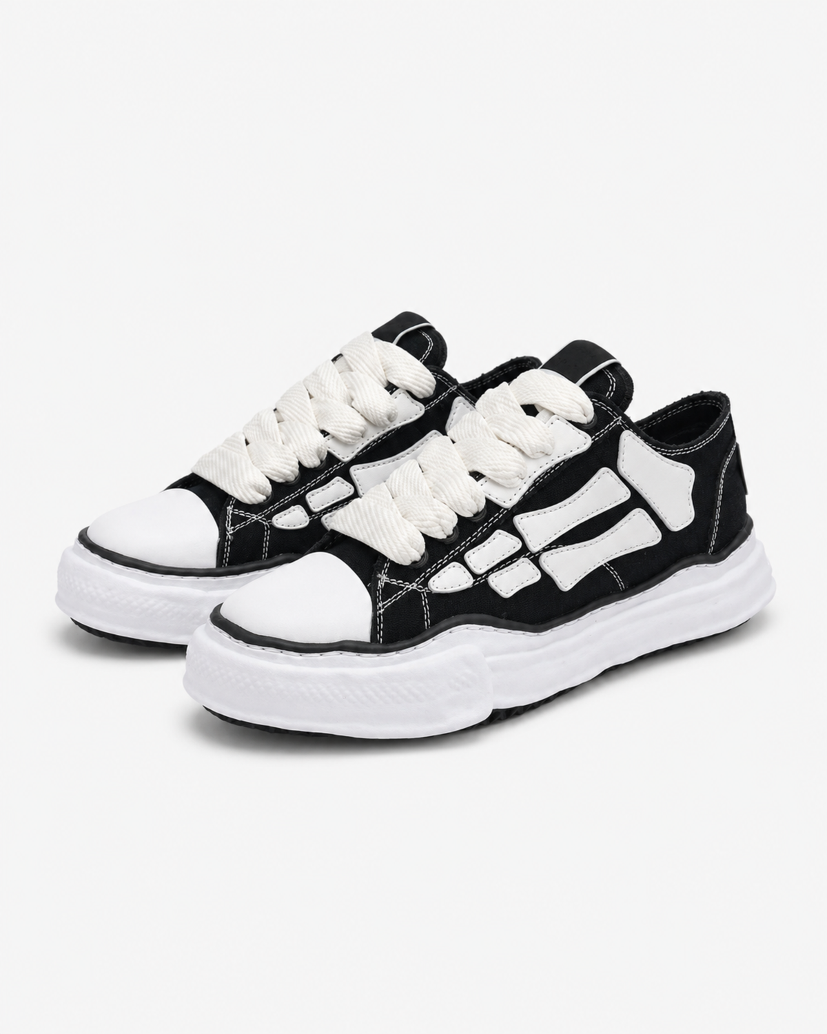 MAZARIN Skeleton Denim Chunky Sneaker - Black