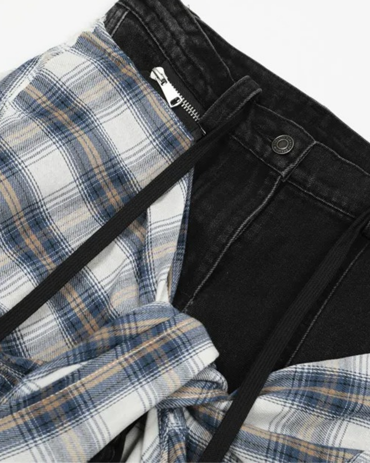 MAZARIN Layer Shift Hybrid Denim Trousers
