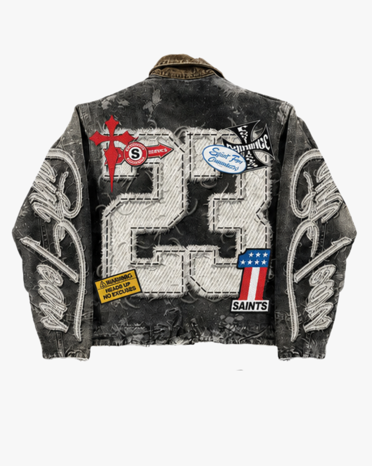 MAZARIN Saitage Distressed Camo Jacket