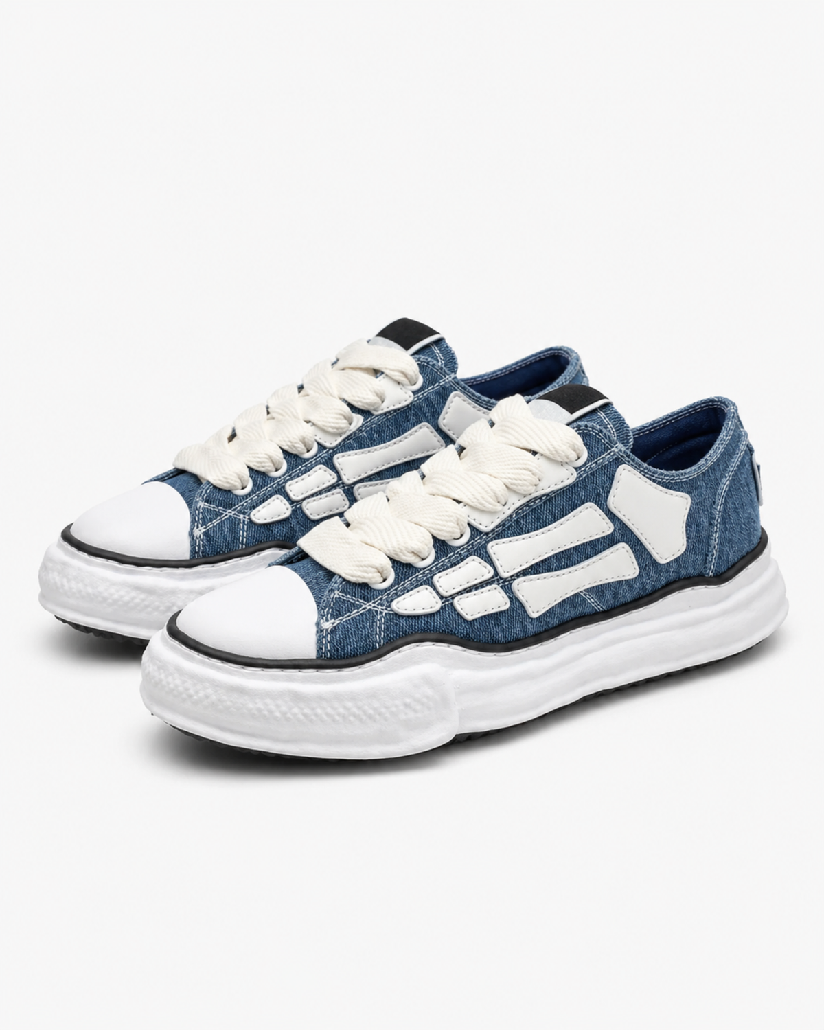 MAZARIN Skeleton Denim Chunky Sneaker - Blue