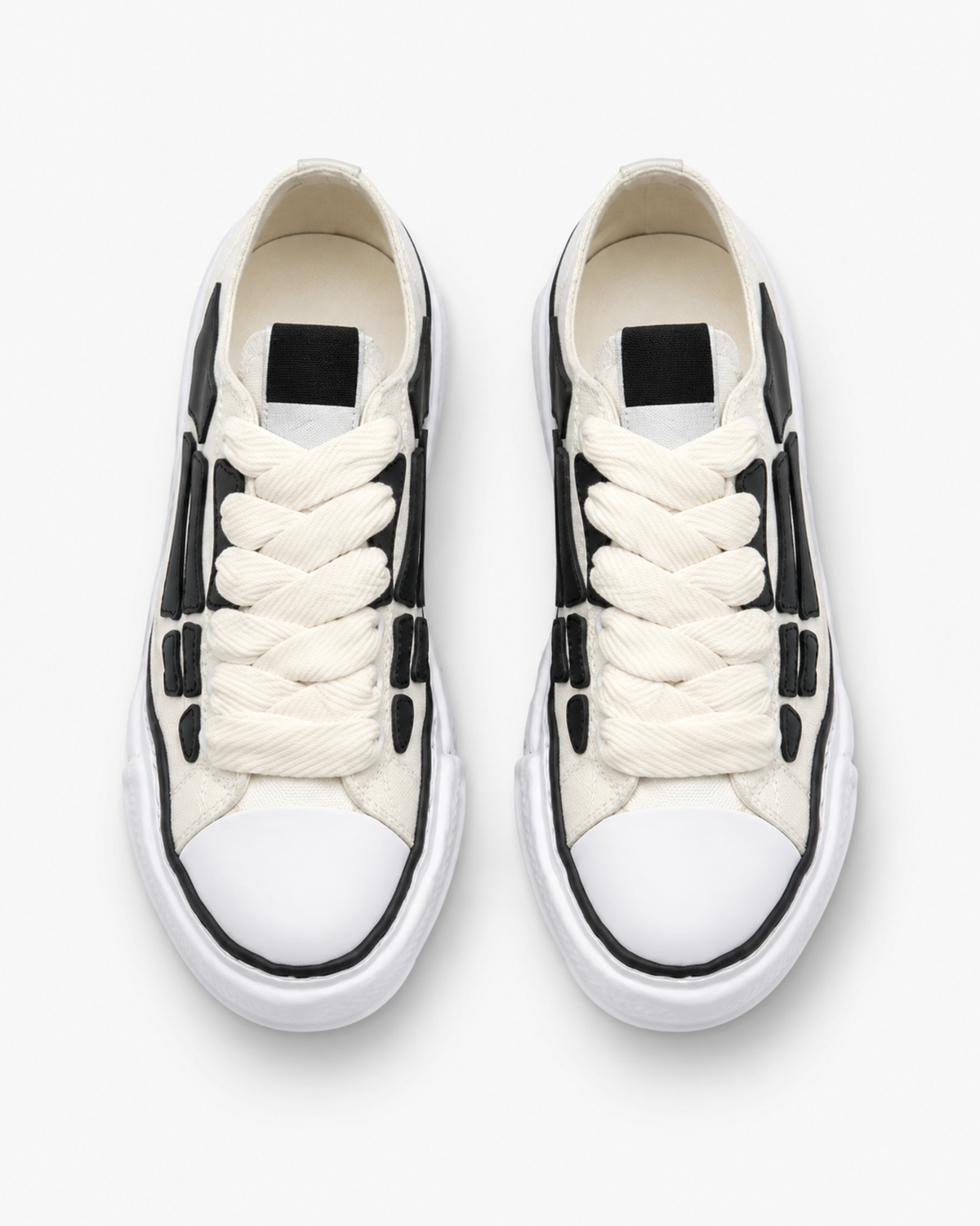 MAZARIN Skeleton Denim Chunky Sneaker - White