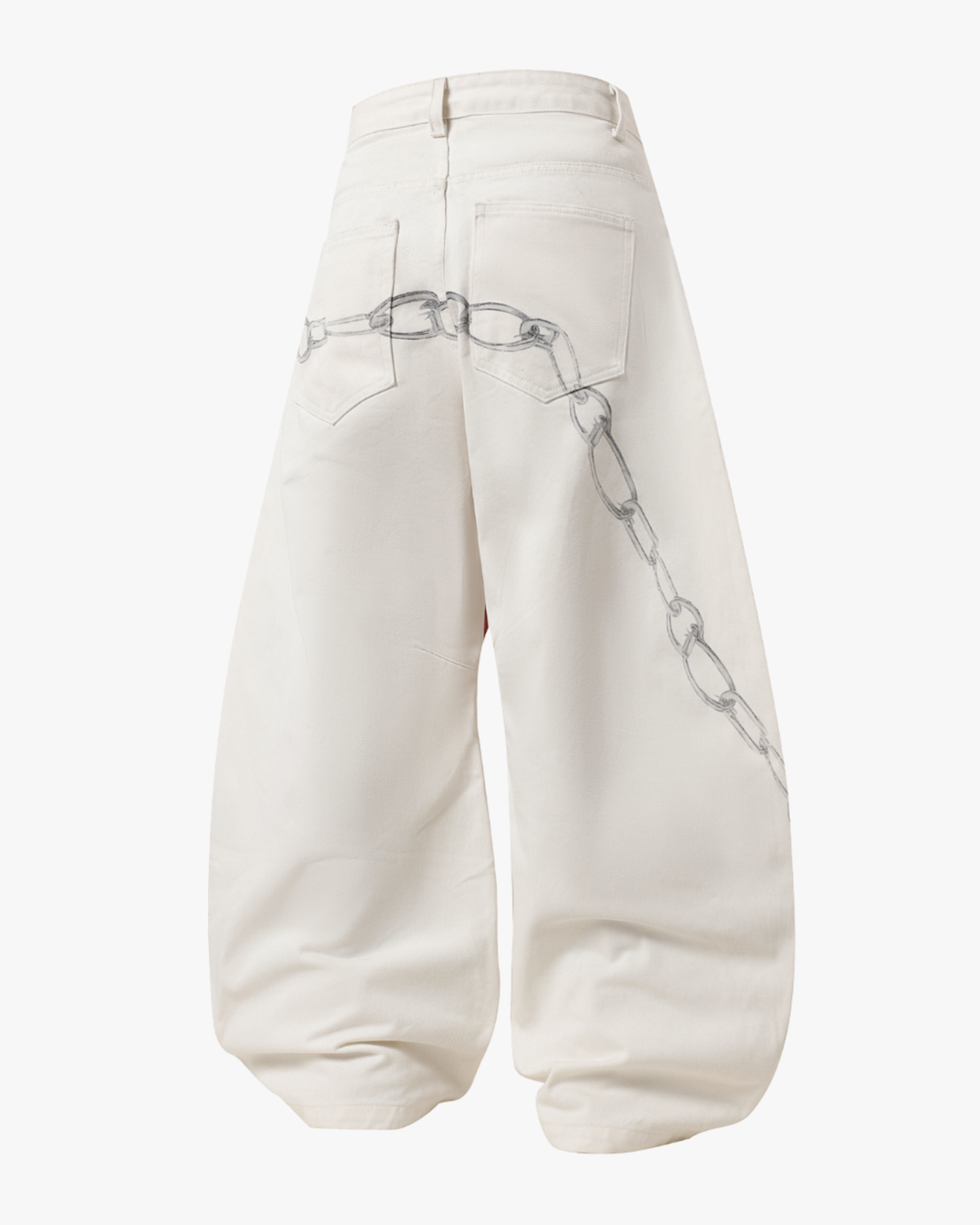 MAZARIN Cross Hook Baggy Denim Pants