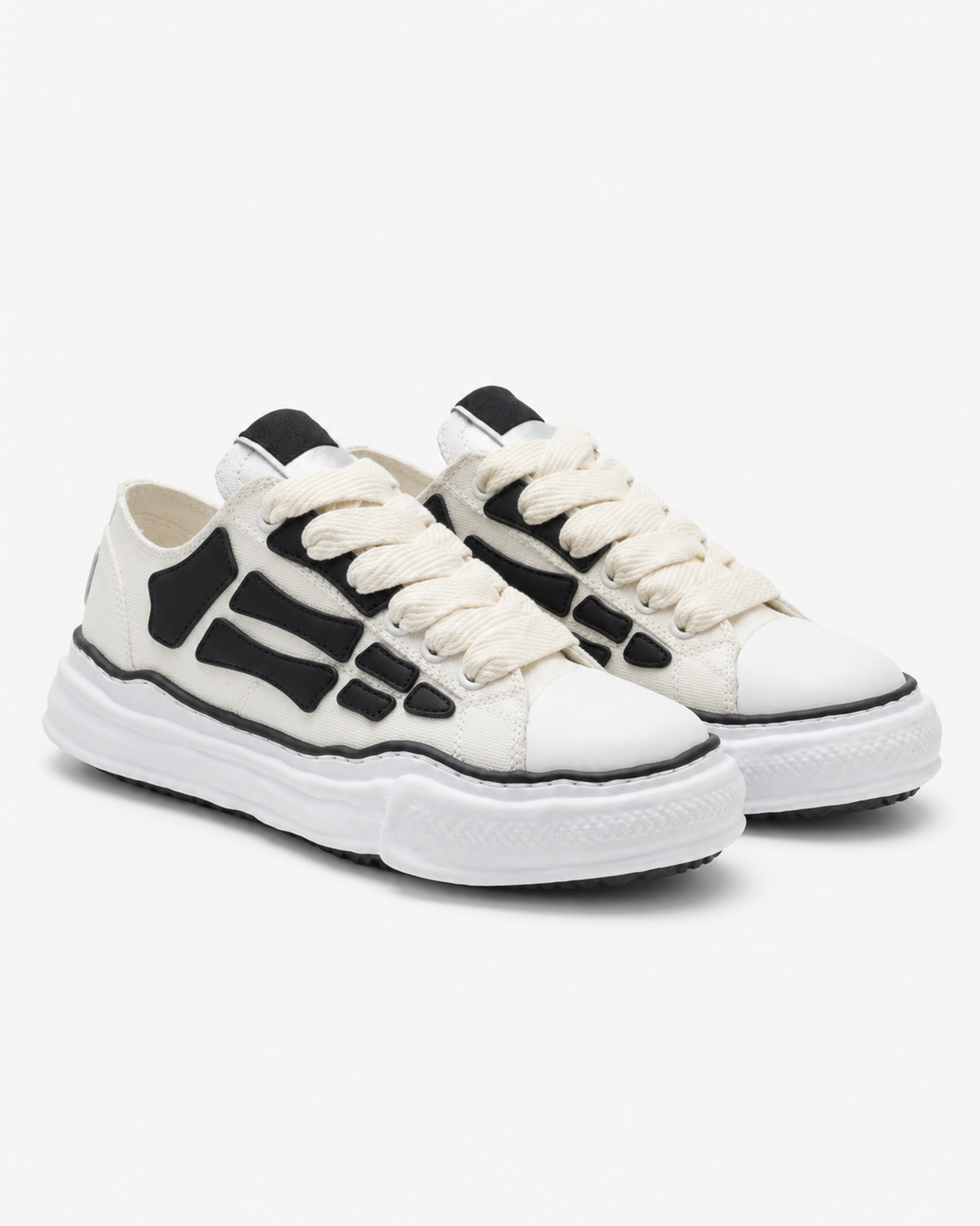 MAZARIN Skeleton Denim Chunky Sneaker - White