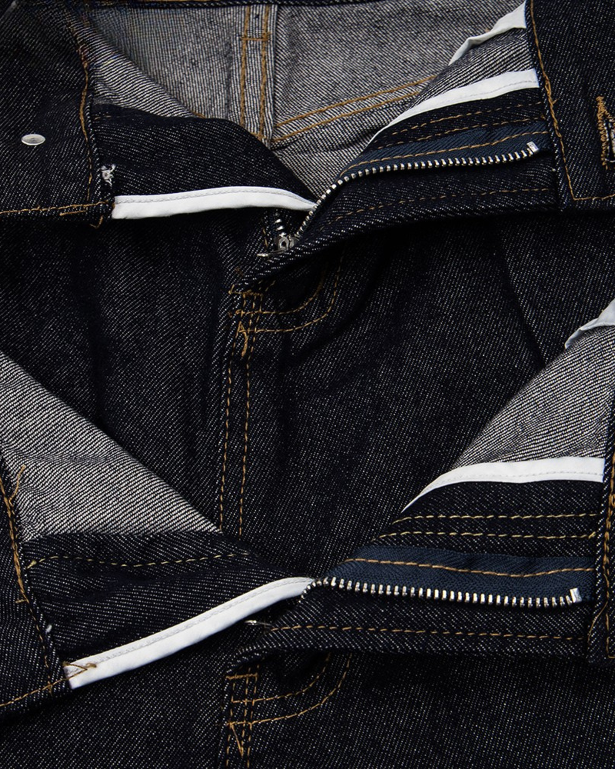 MAZARIN Double Waist Rivet Denim Shorts - Dark Blue