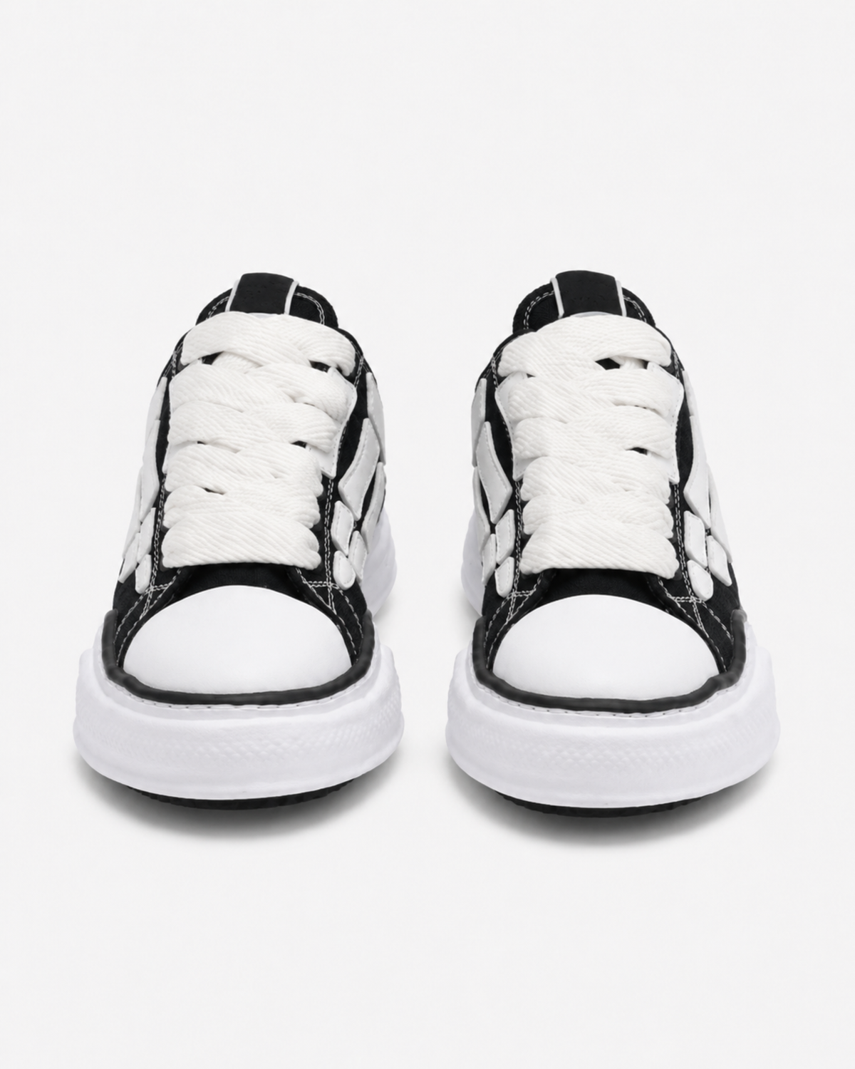 MAZARIN Skeleton Denim Chunky Sneaker - Black