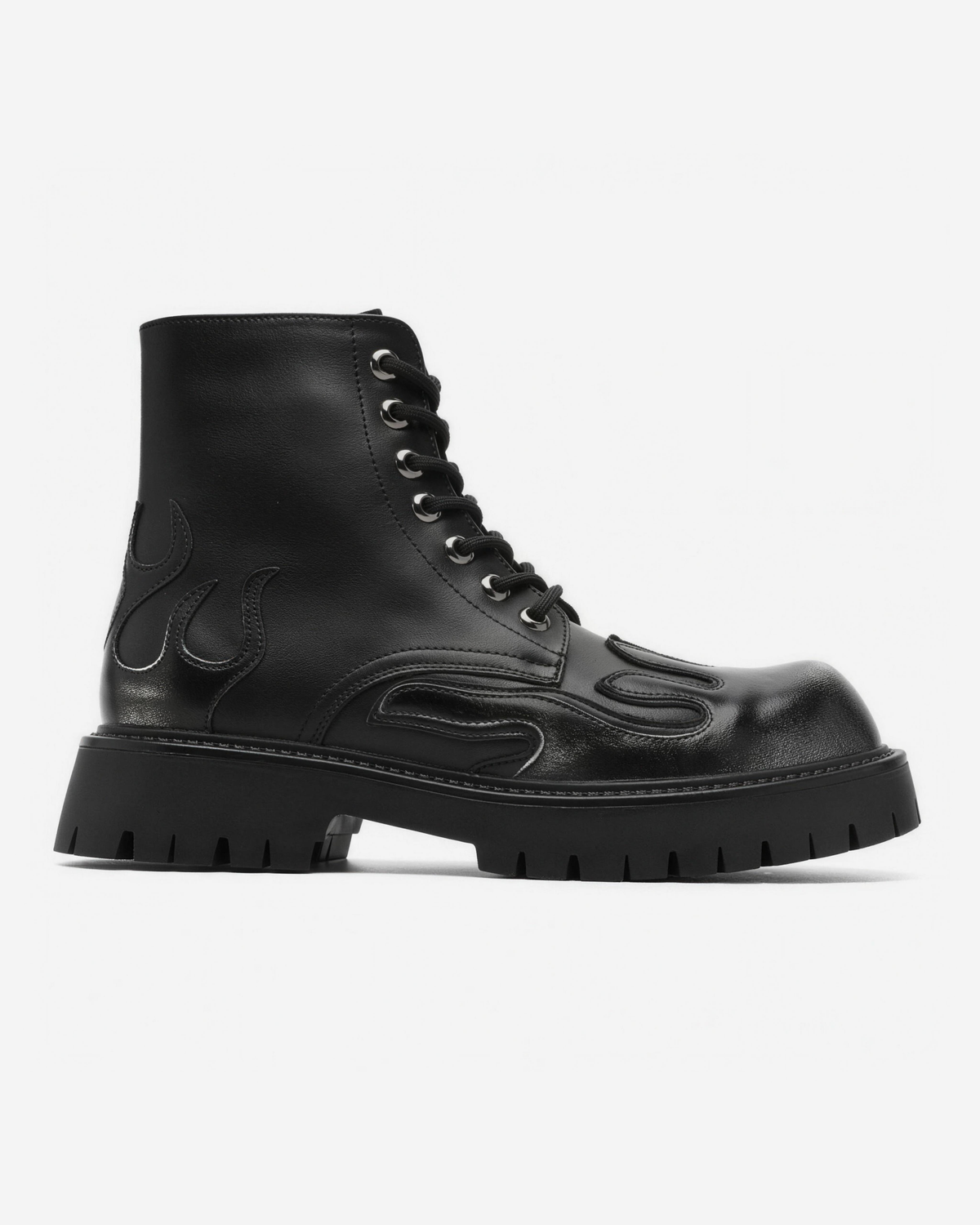 Flame Combat Boot - Black